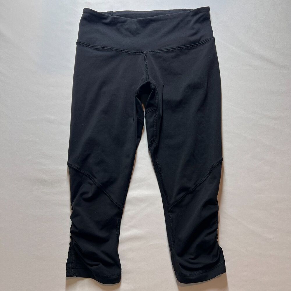 Lululemon Leggings Womens 4 Black Run For Your Life Yoga Ruched Workout Leggings